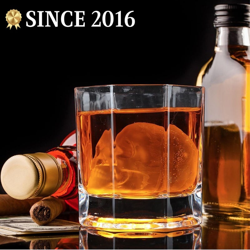 ShapedIceMolds 3D Large Skull Ice Cube Mold Tray, Round Whiskey Ice Mold with Lid for Whiskey Drinkers, Bartenders, Gift Exchanges, Home Bar Enthusiasts and Holiday Gifts - Image 2